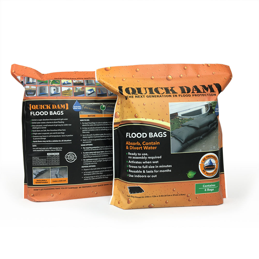 Quick dam Flood bags 6/pack 12inx24inx3.5in