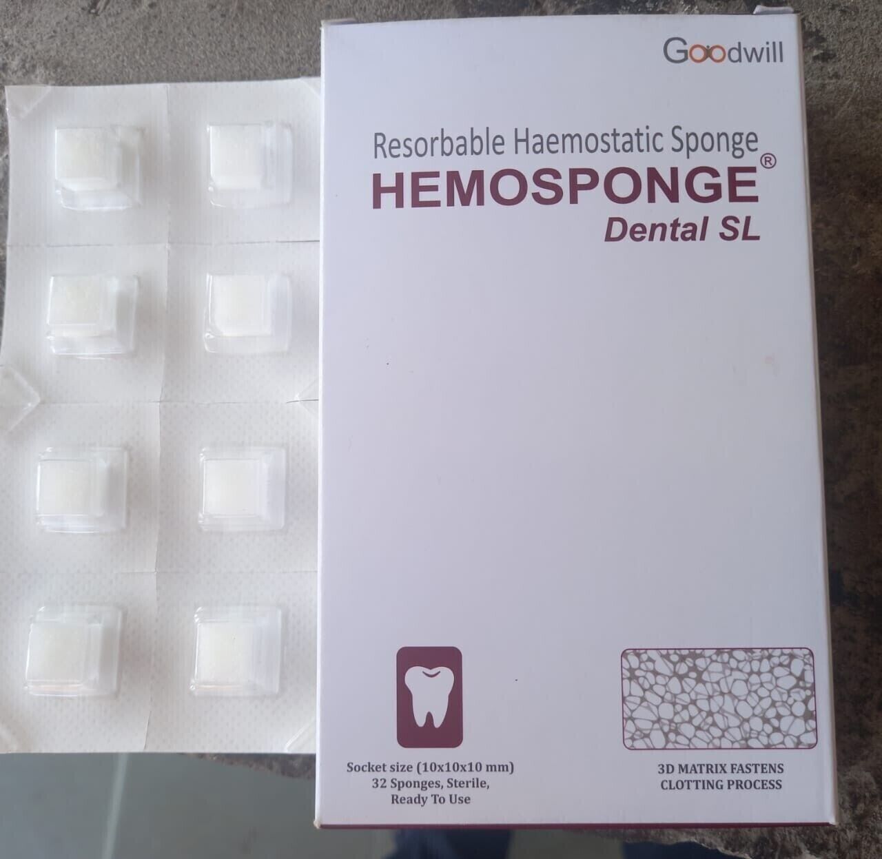 Hemosponge dental SL 10x10x10mm