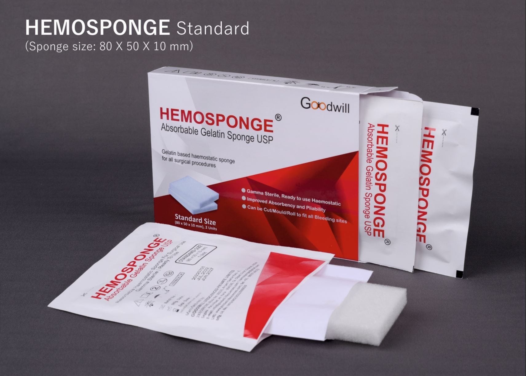 Hemosponge Standard 80x50x10mm