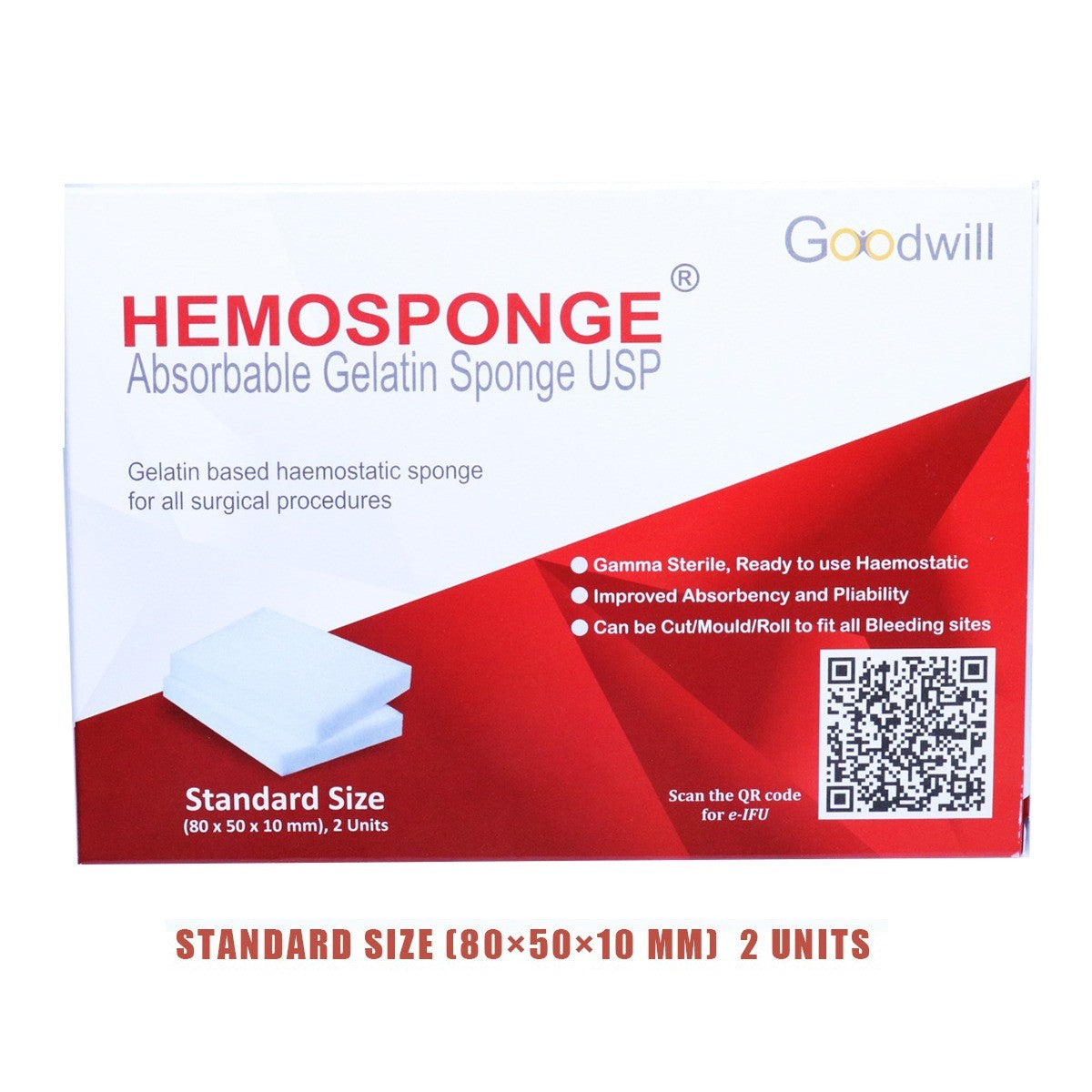 Hemosponge Standard 80x50x10mm