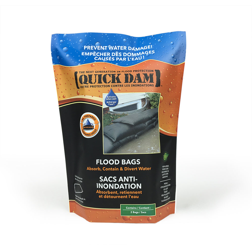 Quick Dam Flood Bags- 2/Pack ( 12 in x 24 in x 3.5 in)