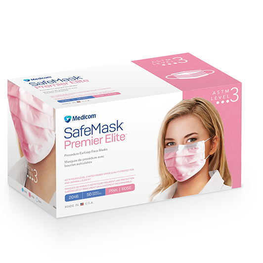 Medicom ASTM 3 Level SafeMask PremierElite Pink 2046